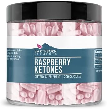 Earthborn Elements Raspberry Ketones 200 Capsules (Капсулы), Pure & Undiluted, No Additives Earthborn Elements