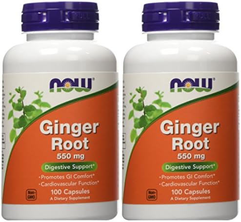 Ginger Root 550mg 100 Capsules (Капсулы) (Pack of 2) NOW Foods