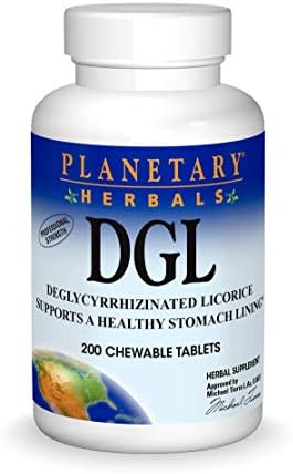 Planetary Herbals DGL Deglycyrrhizinated Licorice, Supports a Healthy Stomach Lining,200 Tablets (Таблетки) Planetary Herbals