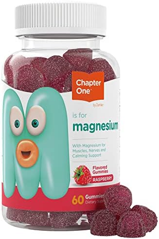 Chapter One Magnesium Gummies for Kids & Adults - Natural Calm Gummies - Calm Magnesium Citrate - Bone and Muscle Function Supplements for Kids & Adults - Mood Support, Kosher Apple Flavor (60) Zahler