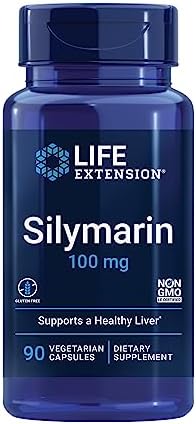 Life Extension Silymarin – Milk Thistle Extract – Supports Liver Health – Gluten-Free, Non-GMO, Vegetarian – 90 Capsules Life Extension