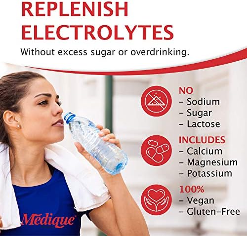 Medique 03033 Medi-Lyte Electrolyte Tablets w/ Potassium Chloride for Cramps, 100-Tablets Medique