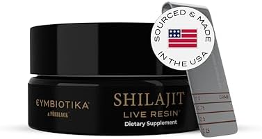 CYMBIOTIKA Pure Shilajit Resin with Elemental Gold, Fulvic Acid, 84+ Trace Minerals, Digestive & Immune Supplement to Support Focus & Energy, Overall Health, High Potency, Vegan, Non GMO, 15g Jar Cymbiotika