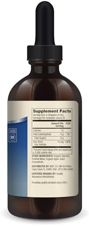 Dr. Mercola Organic Zinc Liquid Drops (Жидкие капли), 15 mg per Serving (Порция), 3.88 fl oz (Жидкие унции) (115 ml), About 28 Servings (Порции), Dietary Supplement, Supports Immune and Organ Health, Non GMO, USDA Organic, NSF Certified Dr. Mercola