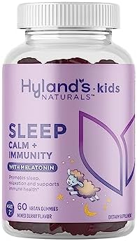 Hyland's Kids - Melatonin Free Organic Sleep Aid Gummies (Жевательные конфеты) with Calm & Immune Support - with Chamomile, Elderberry & Passion Flower, Helps with Sleeplessness & Restlessness, 60 Vegan Gummies Hyland's