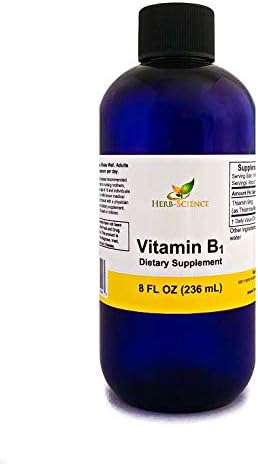 Liquid Vitamin B1 Drops - Daily Thiamine Supplement to Support Digestion, Nervous System, Heart Health, Stress Relief, Natural Energy Booster - 500% DV, 36 Servings per Bottle - 1 fl. oz. Herb-Science