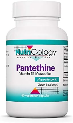 Nutricology Pantethine Supplement - Vitamin B5, Pantothenic Acid, Metabolism Support, Liver Support, Cardiovascular Supplement, Coenzyme A, 660mg Vegetarian Capsules (Вегетарианские капсулы) - 60 Count Nutricology