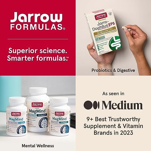 Jarrow Formulas Jarro-Dophilus EPS Advanced, 55 Billion CFU Probiotics, Digestive Support for Adults, 30 Probiotic Supplement Veggie Capsules, Up to 30 Day Supply Jarrow Formulas