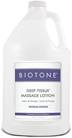 BIOTONE Deep Tissue Massage Lotion, Rich Texture, Lasting Glide, Use for Swedish, Trigger Point, Sports, and Deep Tissue, Smooth Application, Unscented Biotone