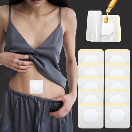 10Pcs Castor Oil Pack Wrap, Castor Oil in Belly Button for Liver Detox, Highly Absorbent Self-Adhesive Castor Oil Wrap Organic Cotton, No Wash, Easy to Use, Anti-Seepage(Oil Not Included) Pedobi