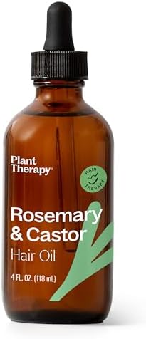 Plant Therapy Rosemary & Castor Oil - 4 oz Hair Treatment for Growth, Shine, Softness, Healthy Scalp & Hair Mask Plant Therapy