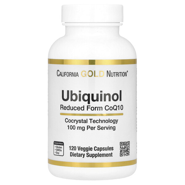 Ubiquinol Reduced Form CoQ10, 120 Veggie Capsules (Капсулы на растительной основе) California Gold Nutrition