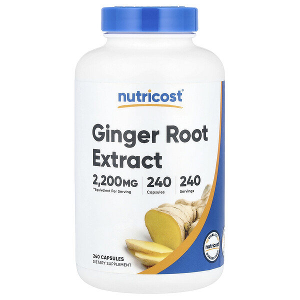 Ginger Root Extract , 2,200 mg, 240 Capsules (Капсулы) Nutricost