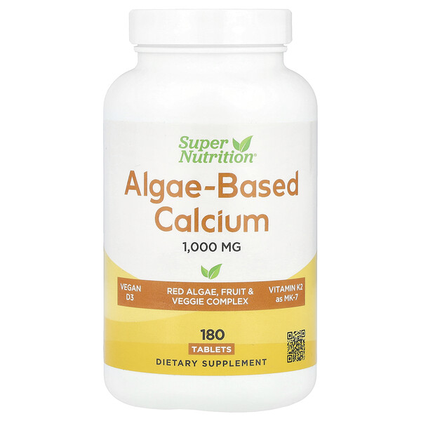 Algae-Based Calcium, 180 Tablets (Таблетки) Super Nutrition