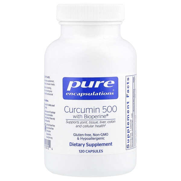 Curcumin 500 with Bioperine®, 120 Capsules (Капсулы) Pure Encapsulations