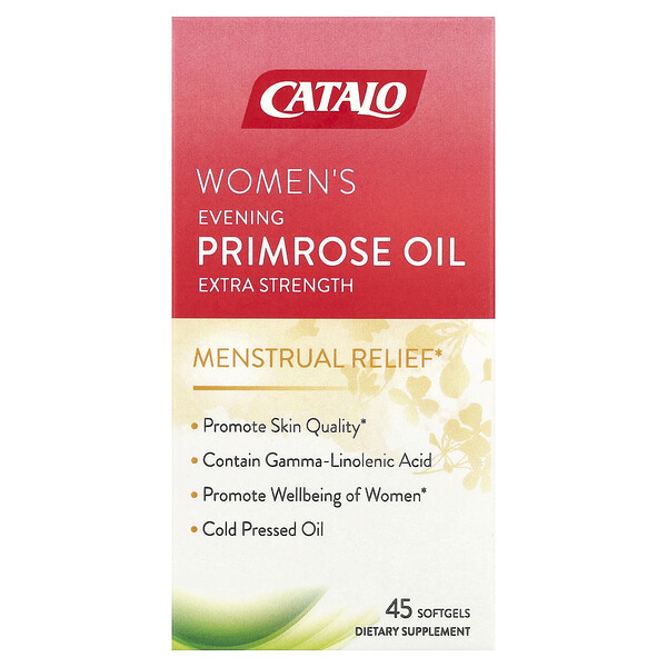 Women's Evening Primrose Oil, Extra Strength, 45 Softgels (Мягкие капсулы) CATALO