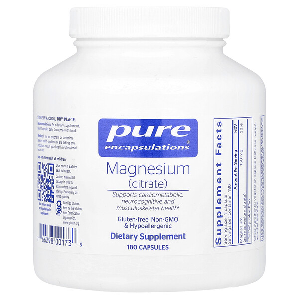 Magnesium (Citrate), 180 Capsules (Капсулы) Pure Encapsulations