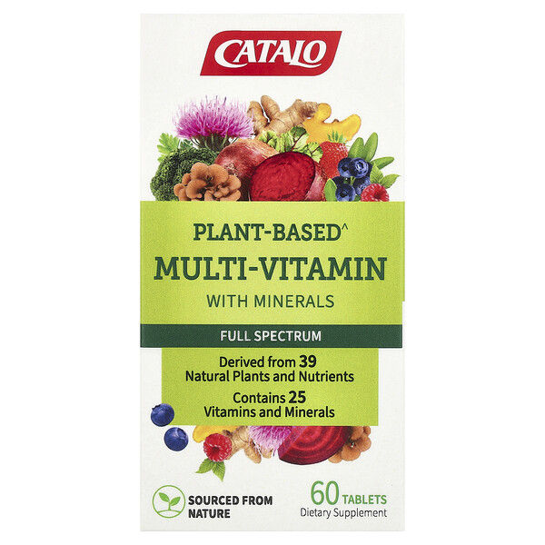 Plant-Based Multi-Vitamin with Minerals, 60 Tablets (Таблетки) CATALO