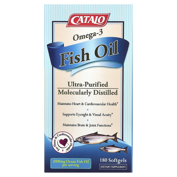 Omega-3 Fish Oil, 2,000 mg, 180 Softgels (Мягкие капсулы) (1,000 mg per Serving (Порция)) CATALO