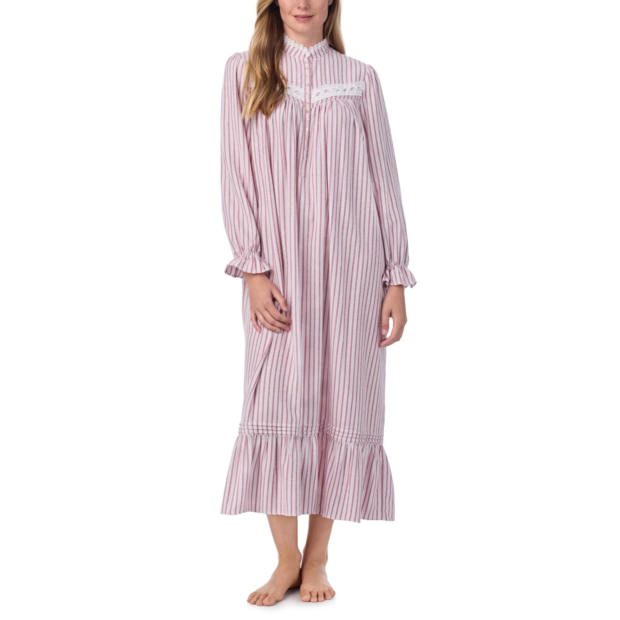 Женская Ночная сорочка Eileen West Cotton Rayon Flannel Long Sleeve High Neck Ballet Gown Eileen West