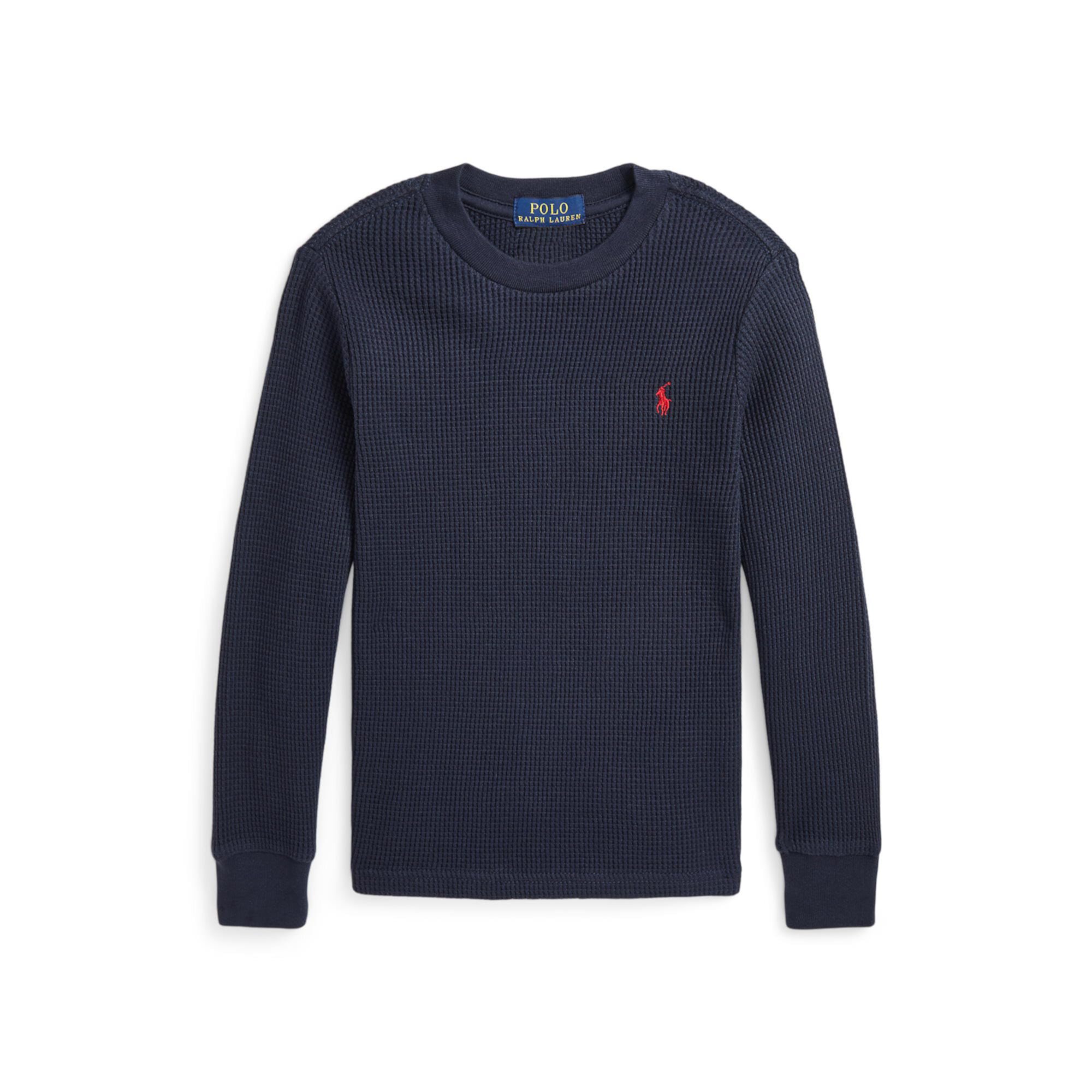 Детская Футболка Polo Ralph Lauren Waffle-Knit Cotton Long Sleeve Polo Ralph Lauren