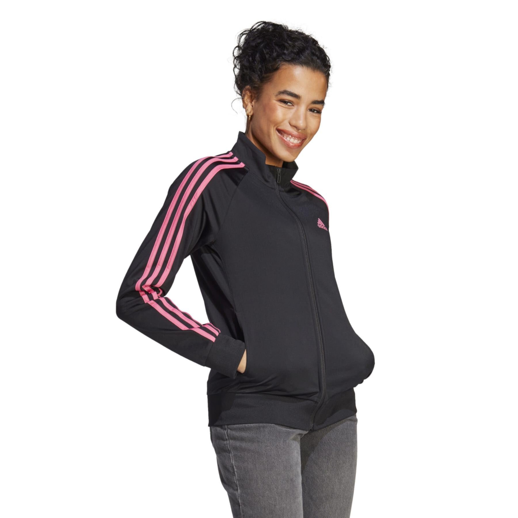 Толстовка Slim adidas Essentials Warm-Up 3-Stripes из переработанного материала (20%) Adidas