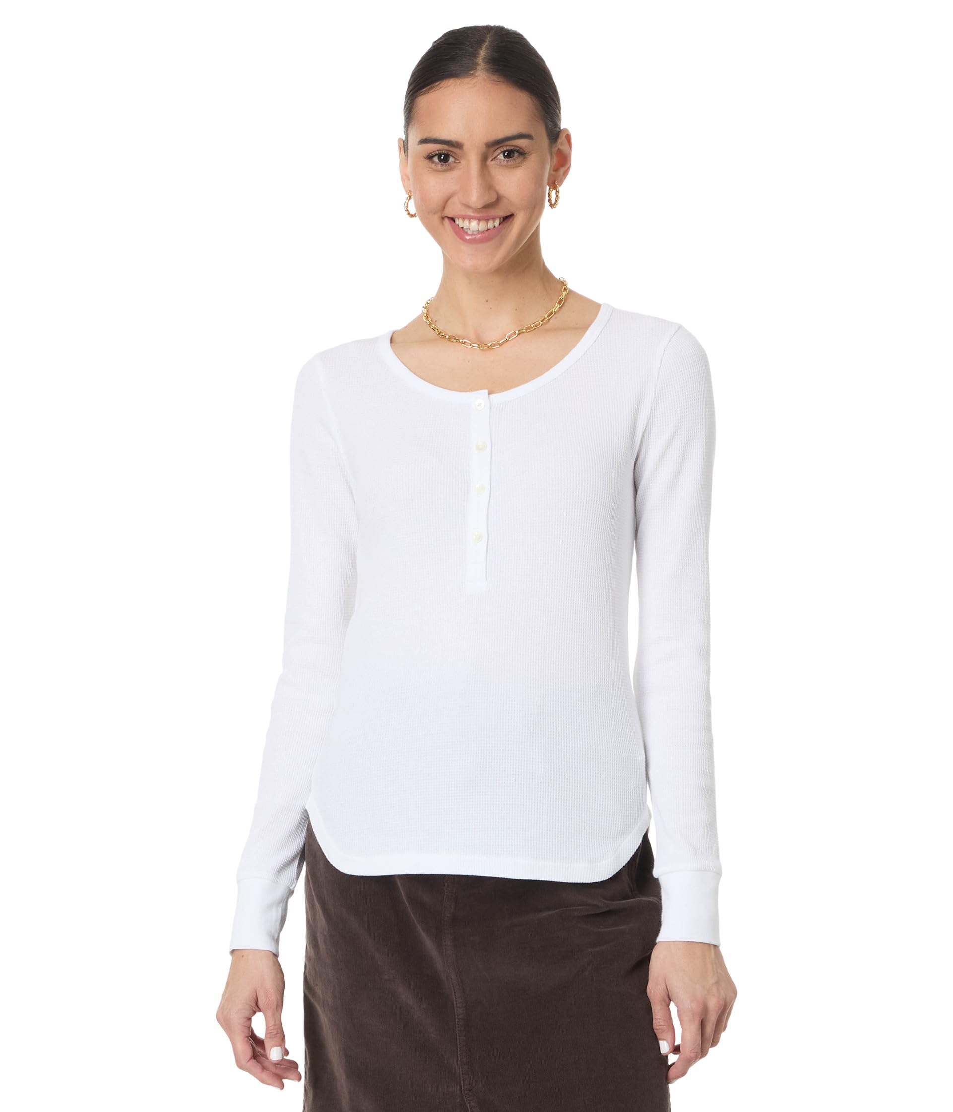 Женская Футболка Madewell Waffle Henley Madewell