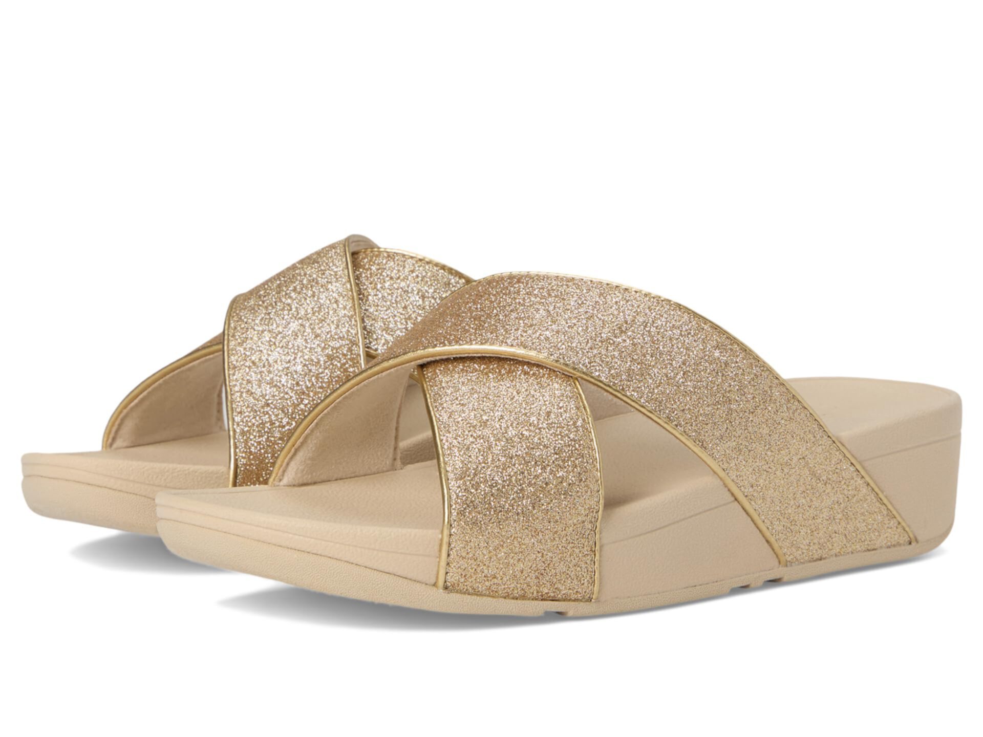 Женские Сандалии на плоской подошве FitFlop Lulu Glitterdust Cross Slides FitFlop