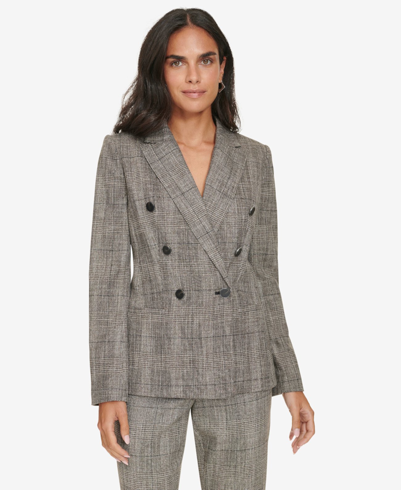 Women's Double-Breasted Houndstooth Blazer Calvin Klein