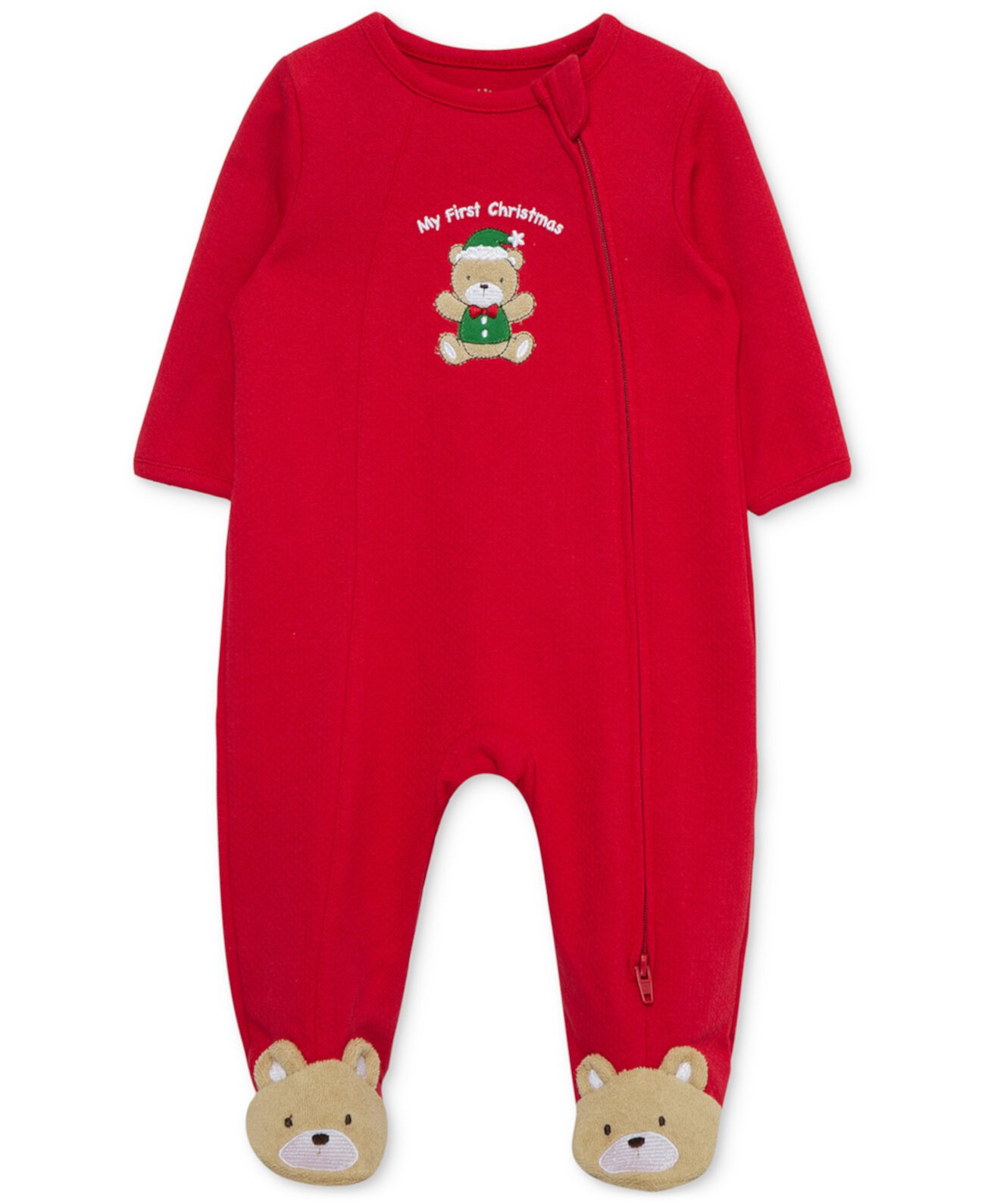 Детский Ромпер Little Me Baby 1st Holiday Bear Footed Cotton Coverall Little Me