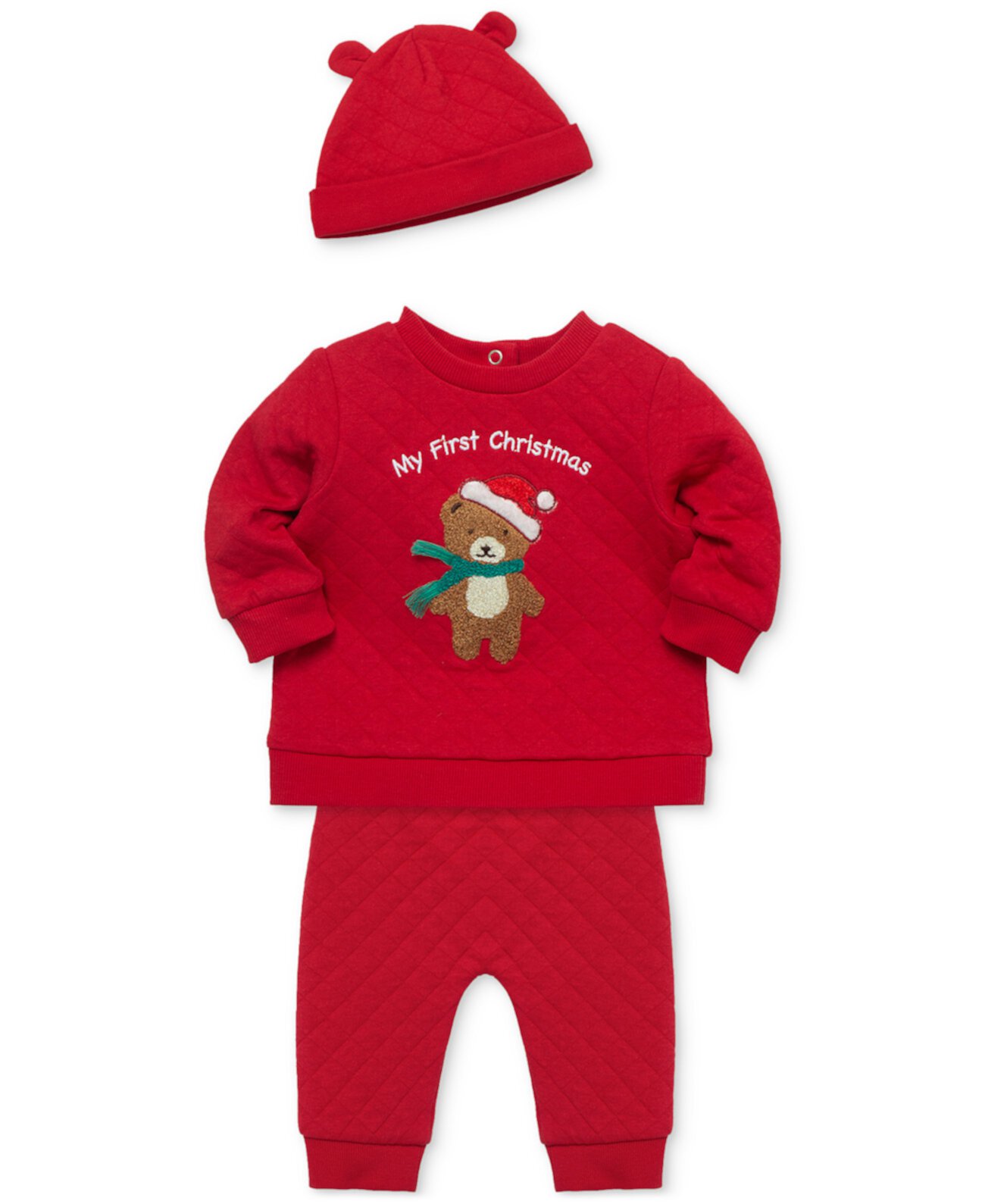 Детские комплекты одежды Little Me My 1st Holiday Bear Sweatshirt & Pants Set Little Me