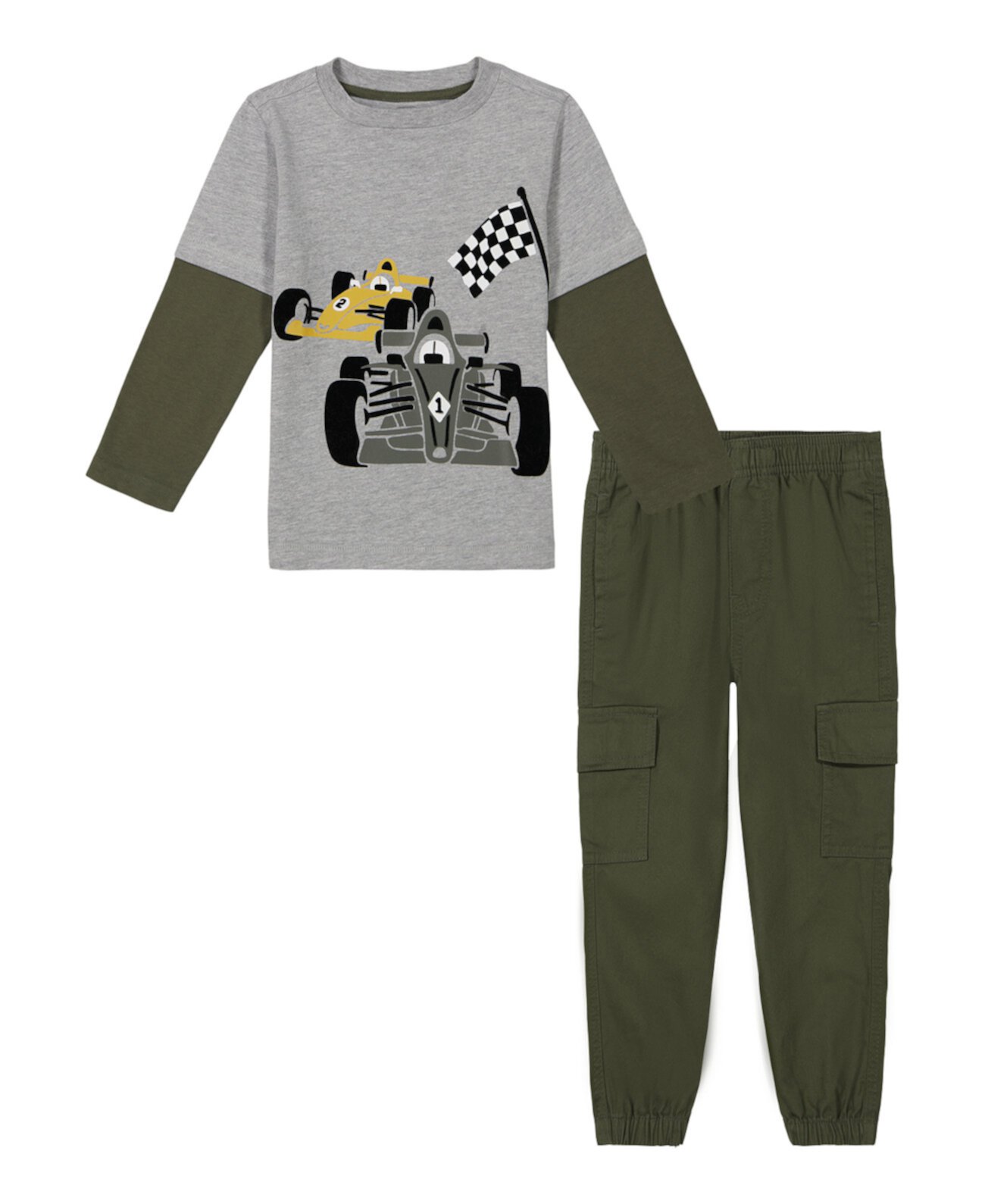 Мужской Комплект Одежды Kids Headquarters Twofer Sleeve Racing Tee и Twill Cargo Joggers Kids Headquarters