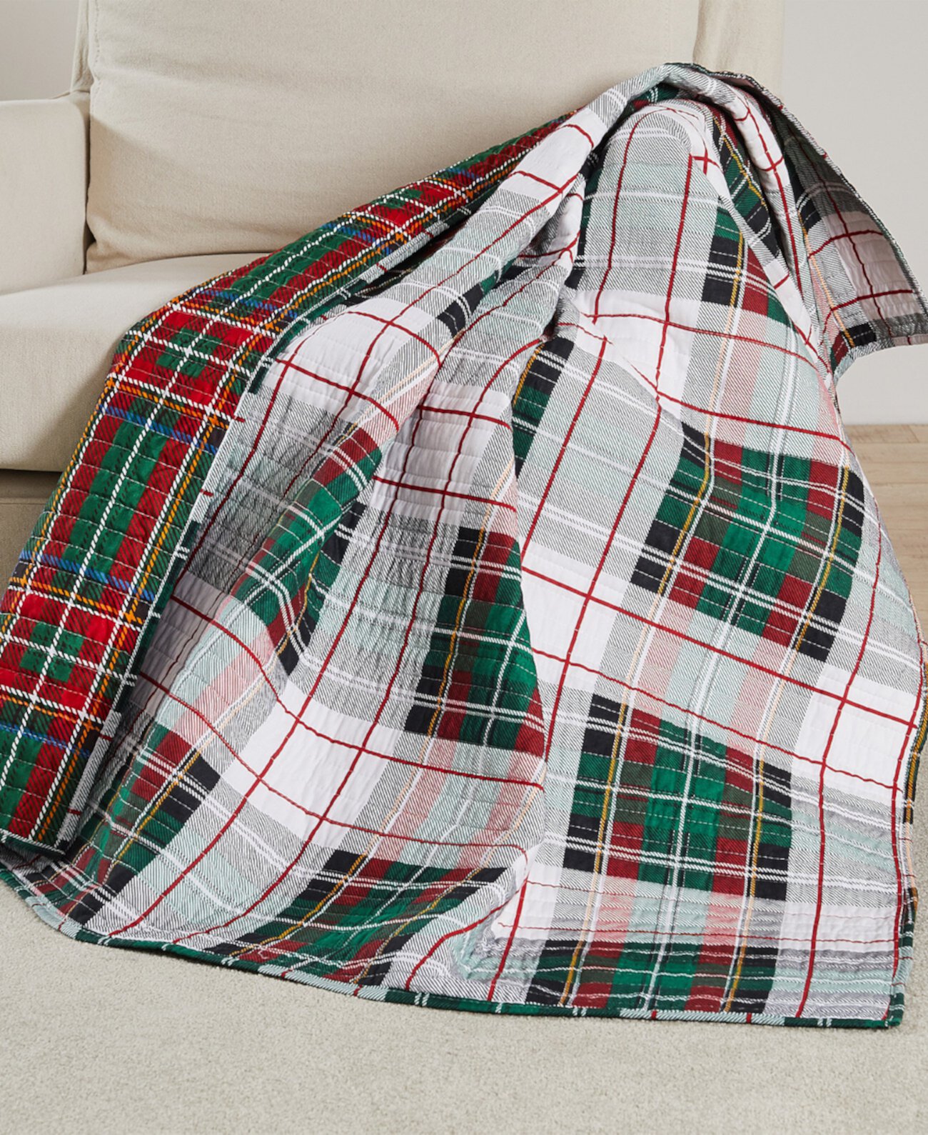 Spencer Plaid Reversible Quilted Throw, 50" x 60" Levtex