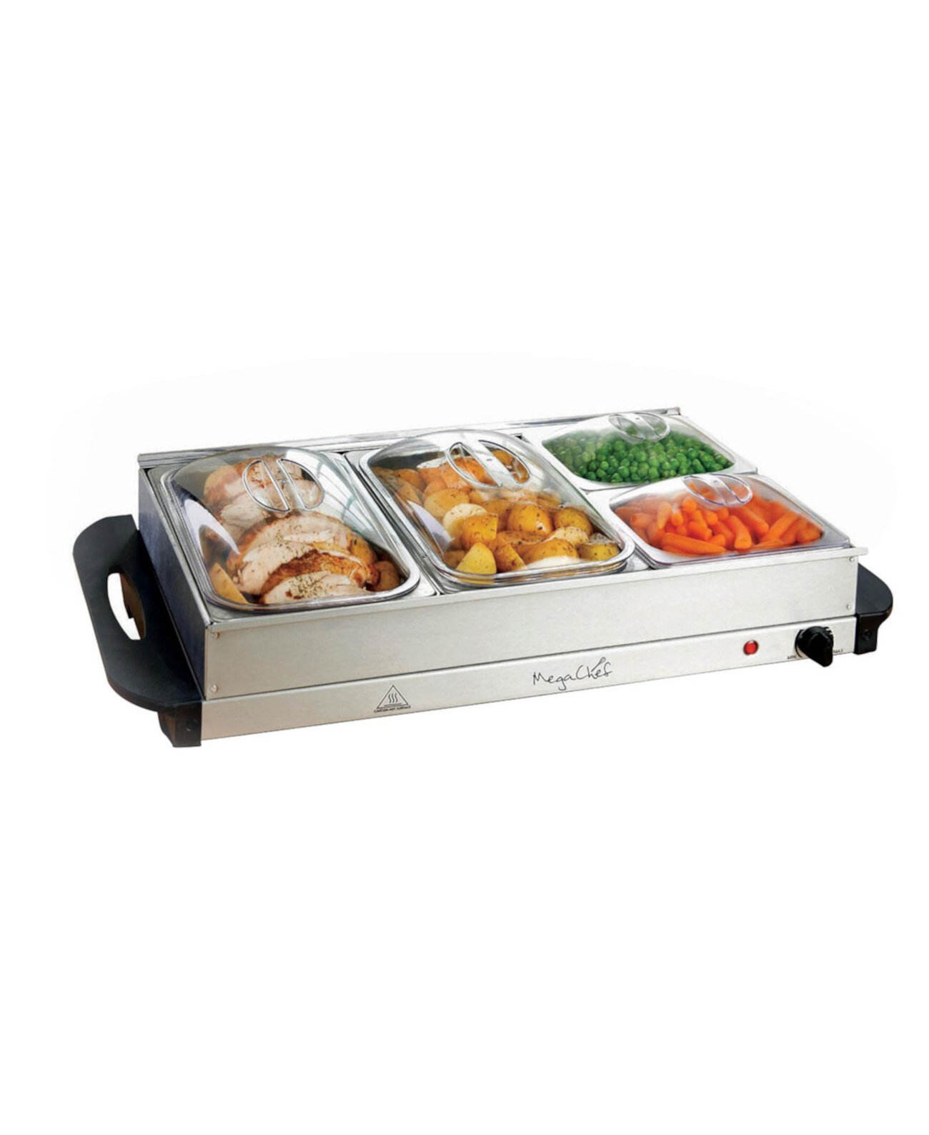 4 Section Buffet Server Food Warmer MegaChef