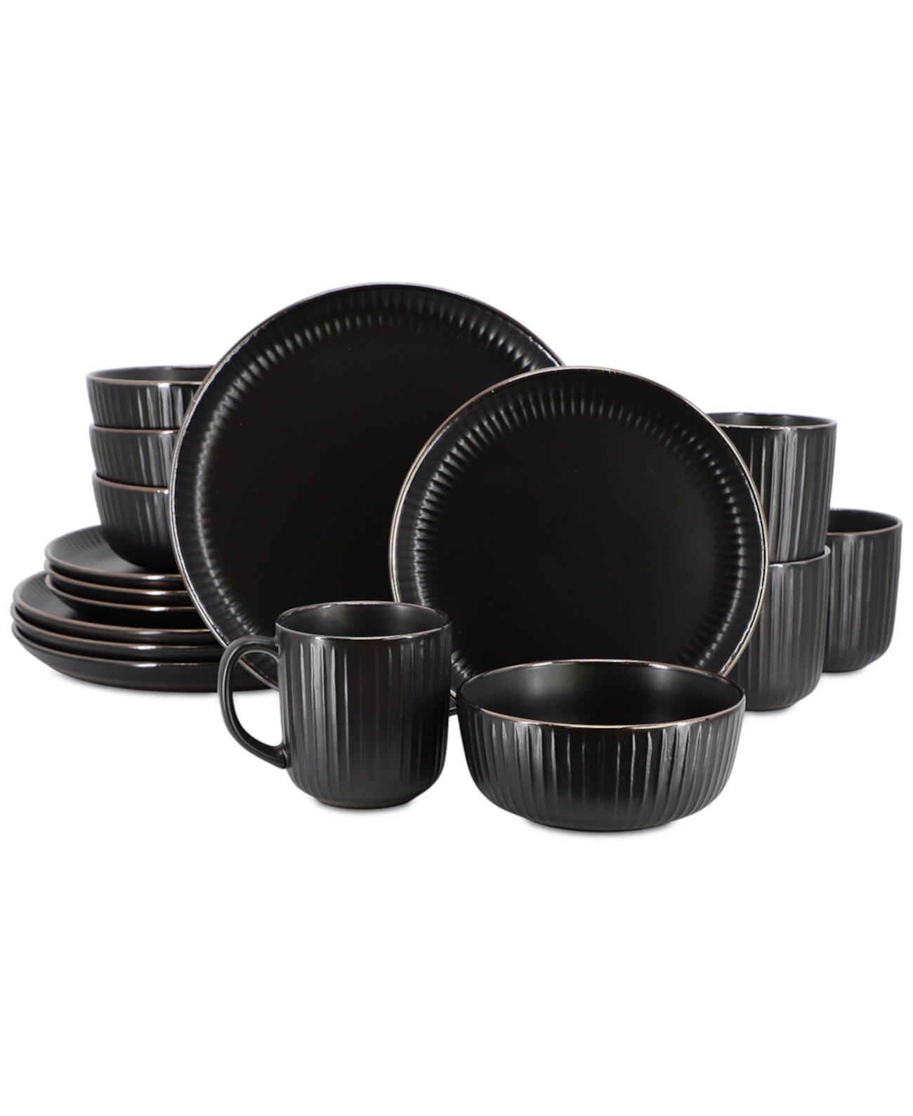 Leo 16 Pc. Stoneware Dinnerware Set, Service for 4 Elama