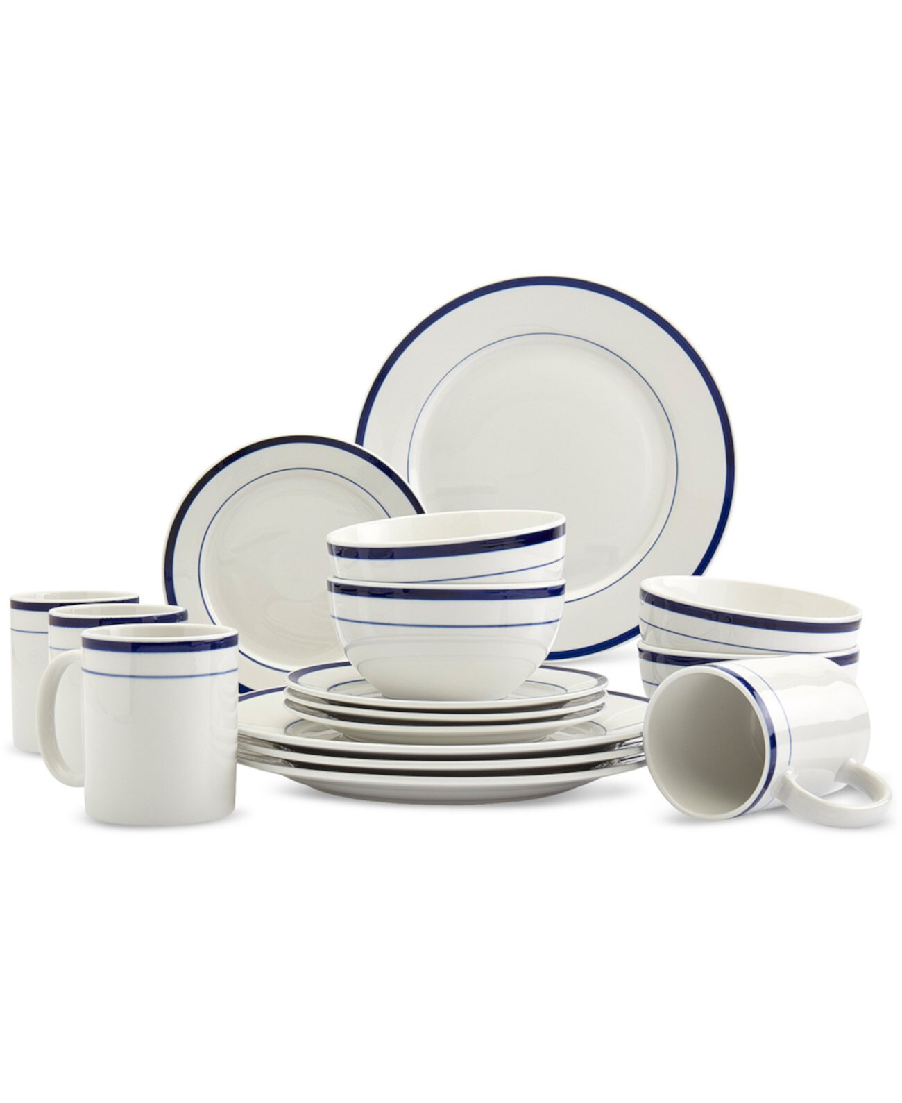 Round Ceramic 16-Pc. Dinnerware Set, Service for 4 Studio TU