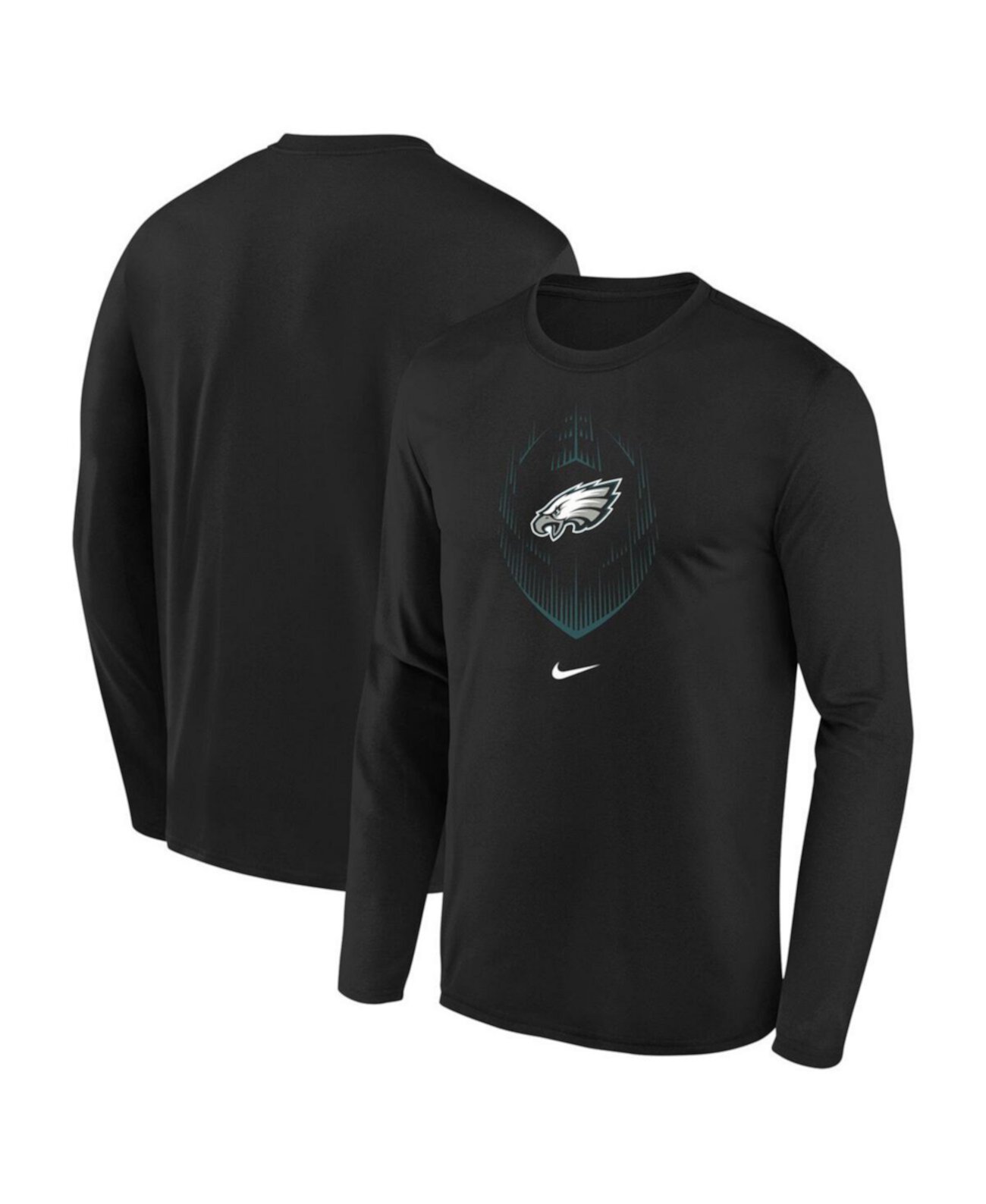 Big Boys and Girls Black Philadelphia Eagles Legend Icon Long Sleeve T-Shirt Nike