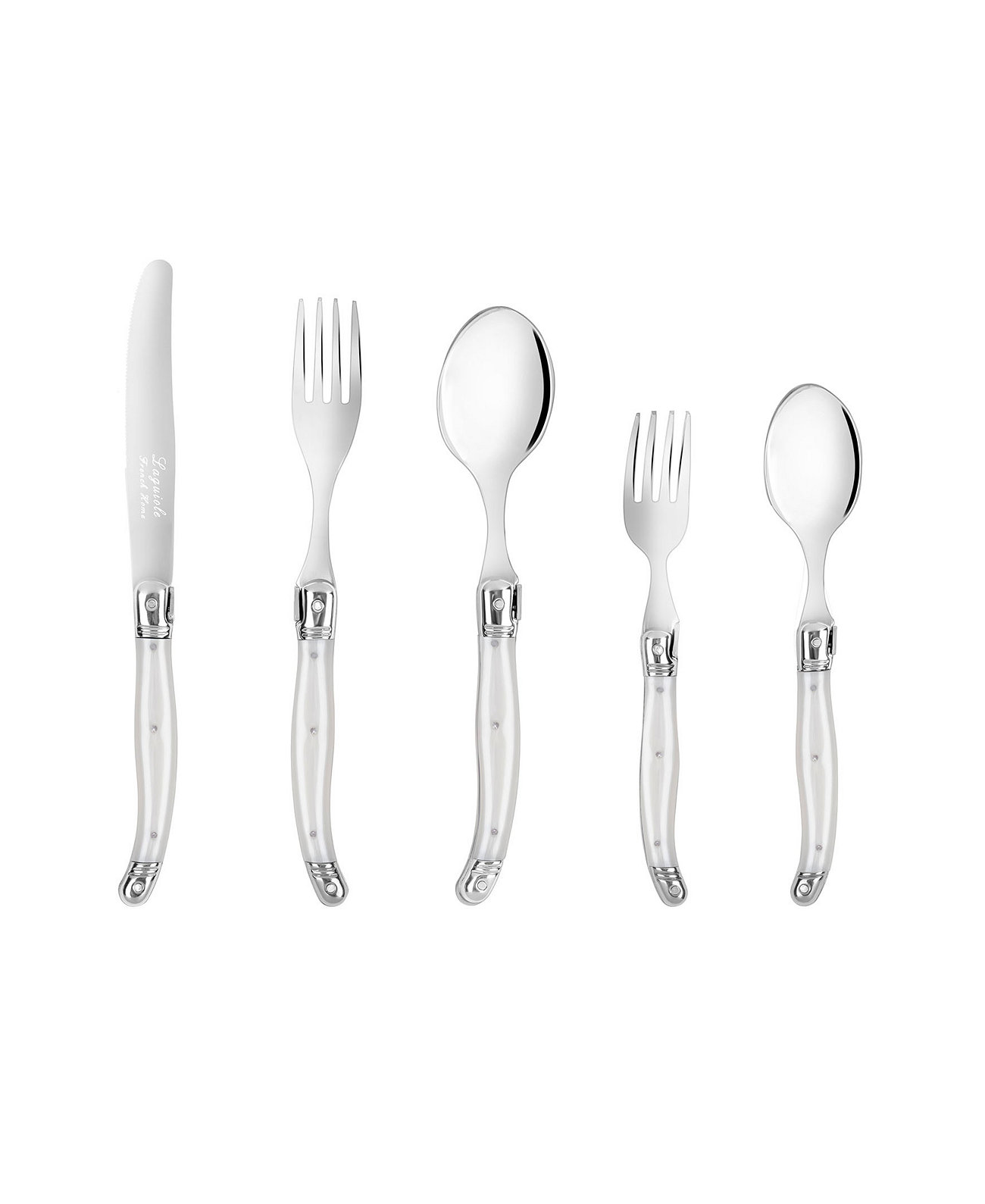 Laguiole Connoisseur 20-Piece Flatware Set with Gem Handles French Home