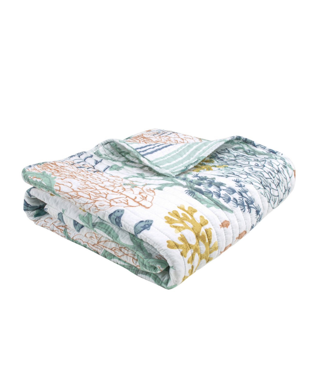 Ocean Meadow Reversible Quilted Throw, 50" x 60" Levtex