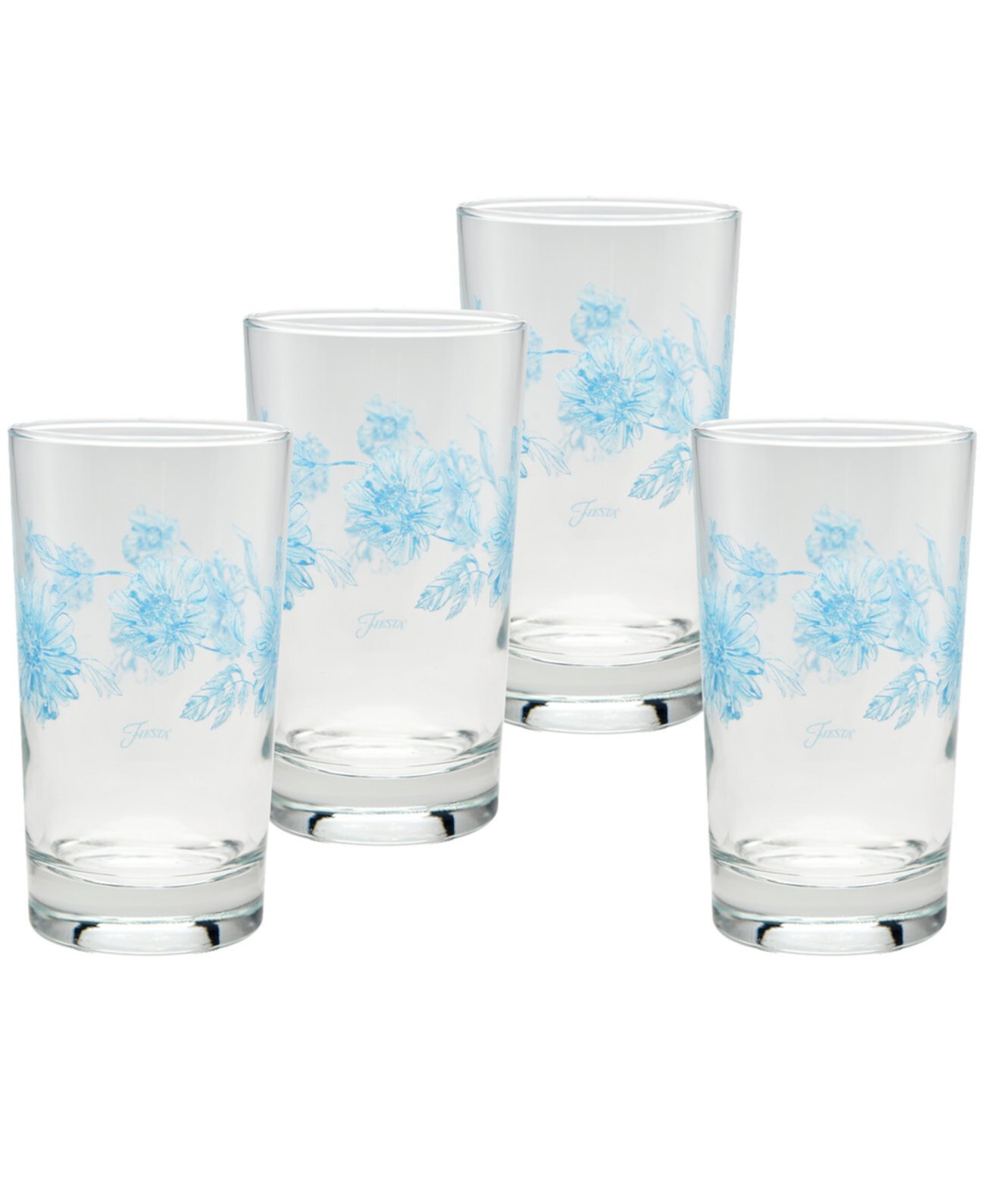 Botanical Floral Juice Glass, Set of 4 FIESTA