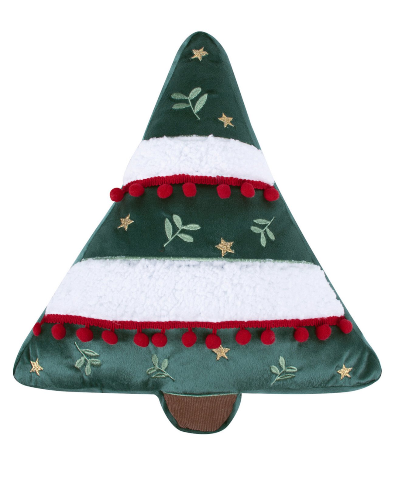 O Christmas Tree Shaped Decorative Pillow, 16" x 16" Levtex