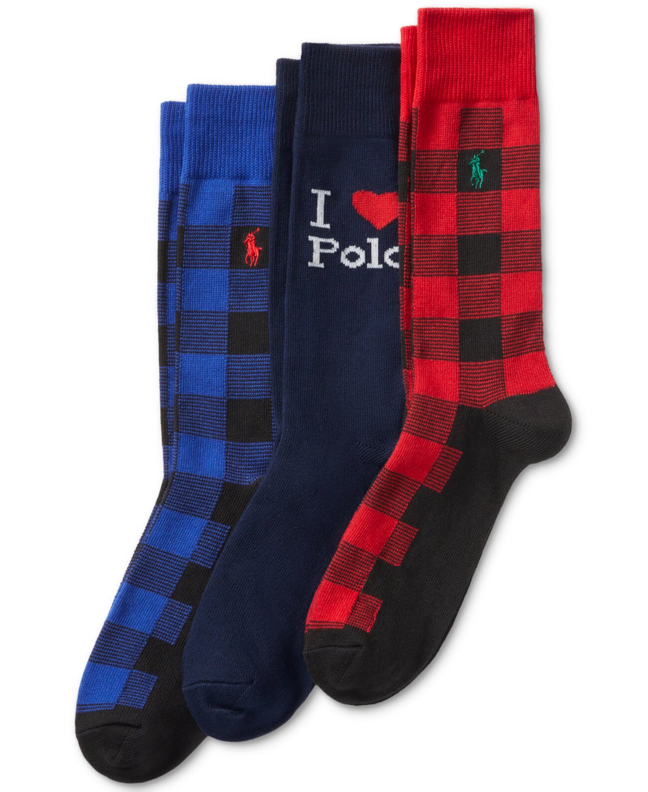 Подарочный набор мужских носков I Love Polo, 3 пары, мягкий хлопок Polo Ralph Lauren