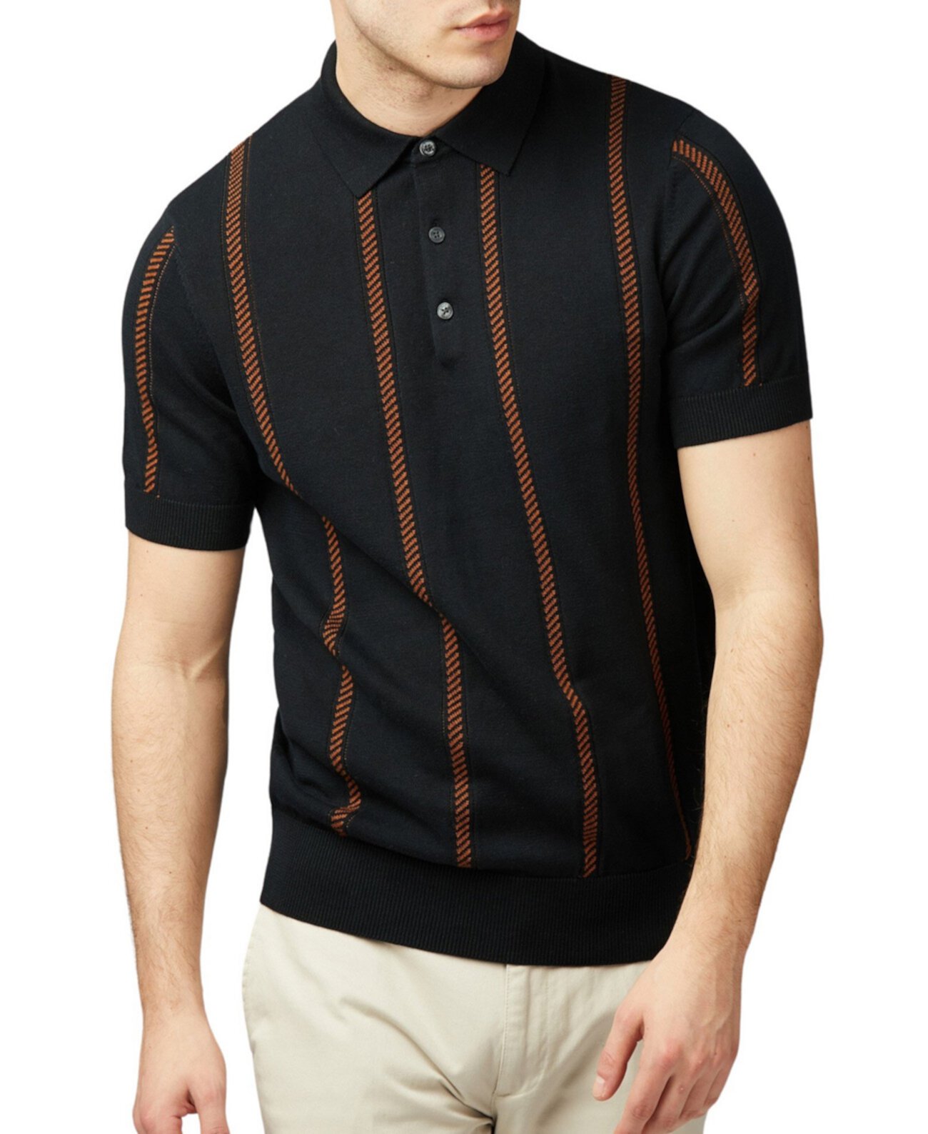 Мужская Поло рубашка Ben Sherman Stripe Jacquard Ben Sherman