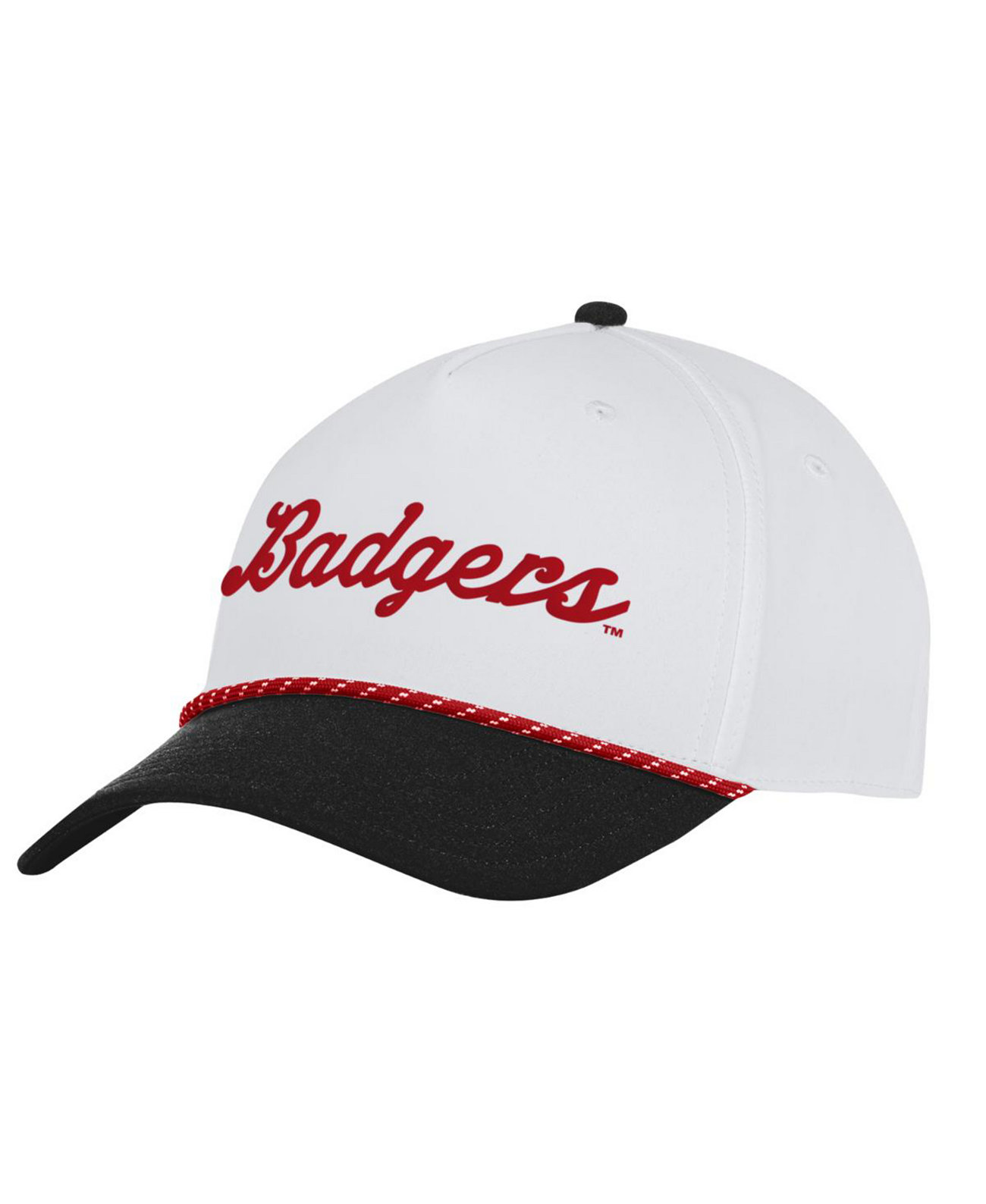 Бейсболка Under Armour Men's White Wisconsin Badgers Driver Rope Adjustable Hat Under Armour