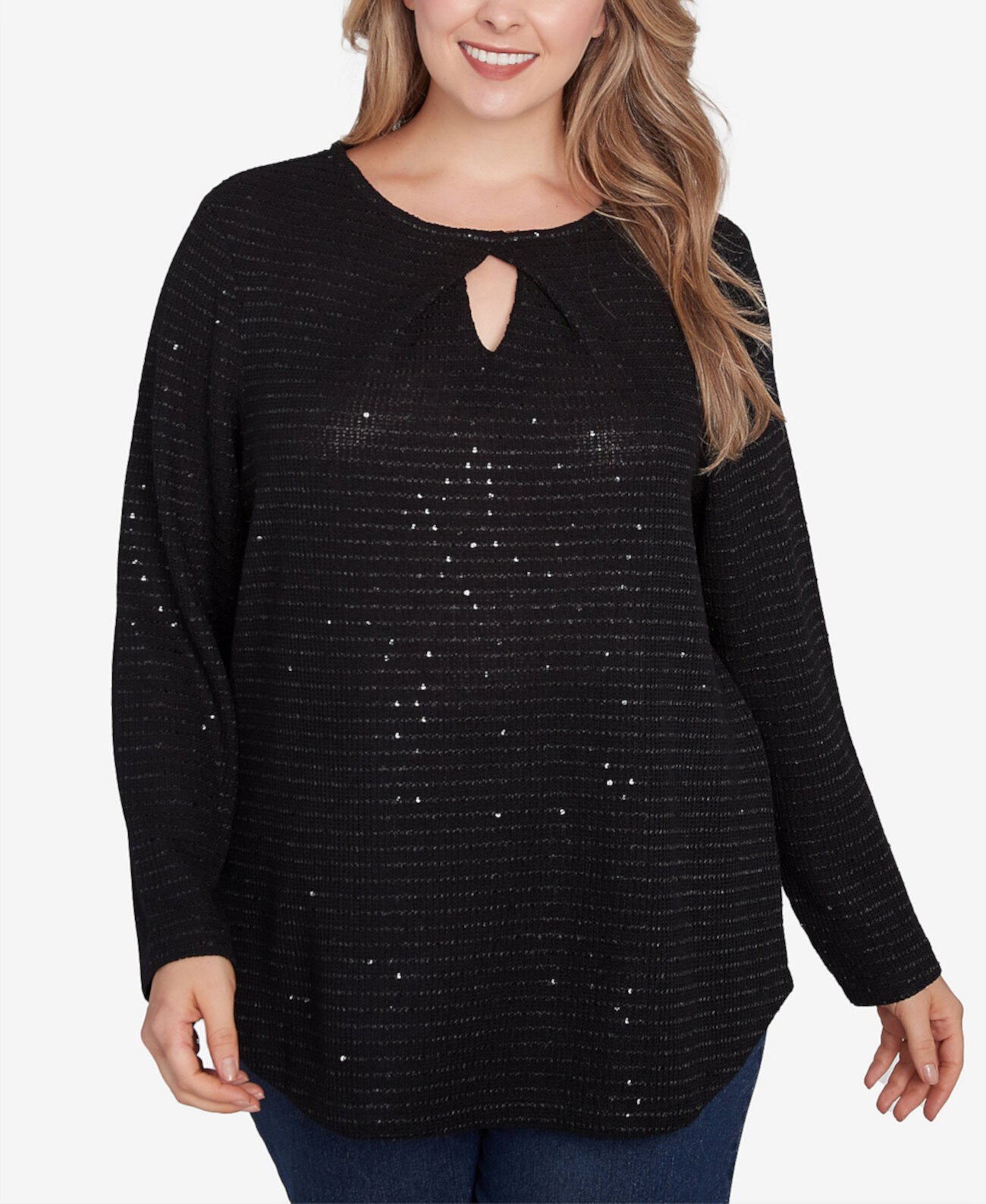 Женская Блузка Ruby Rd. Plus Size Diamond Detail Sequin Knit Top Ruby Rd.