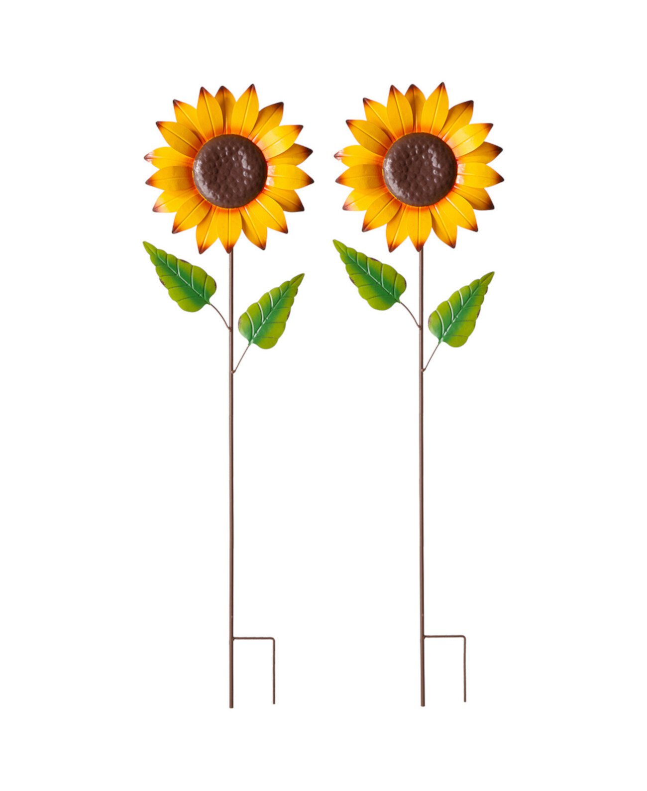 42"H Fall Metal Sunflower Yard Stake Set of 2 Glitzhome