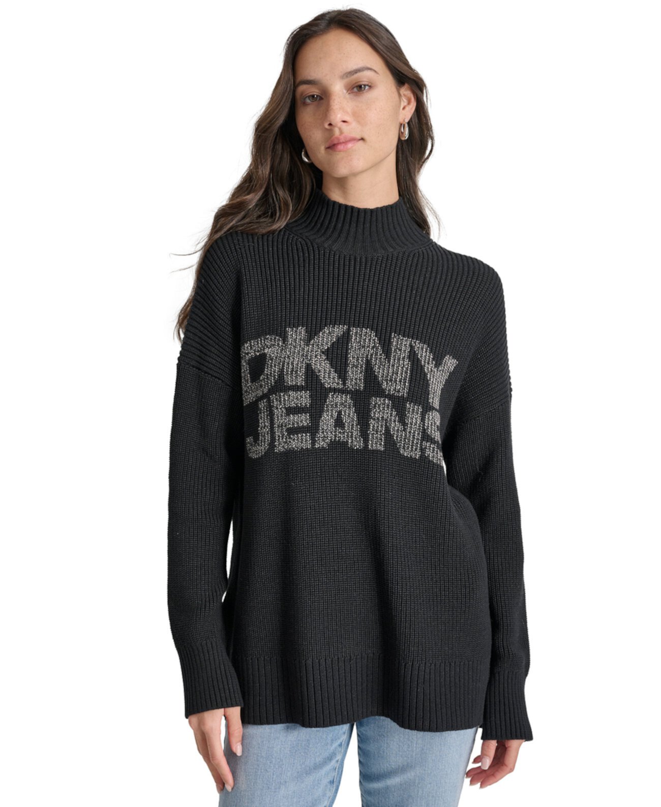 Женский Свитер DKNY Логотип с Высоким Воротом DKNY