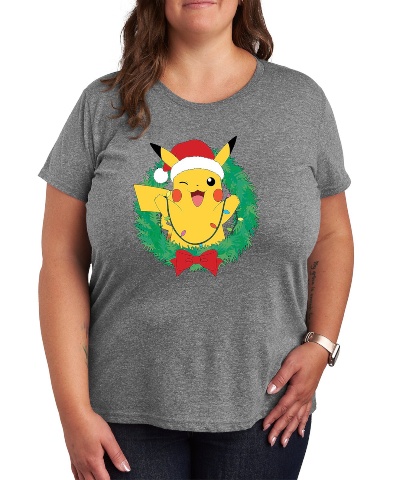 Женская Футболка Hybrid Apparel Trendy Plus Size Pokémon Christmas Hybrid Apparel