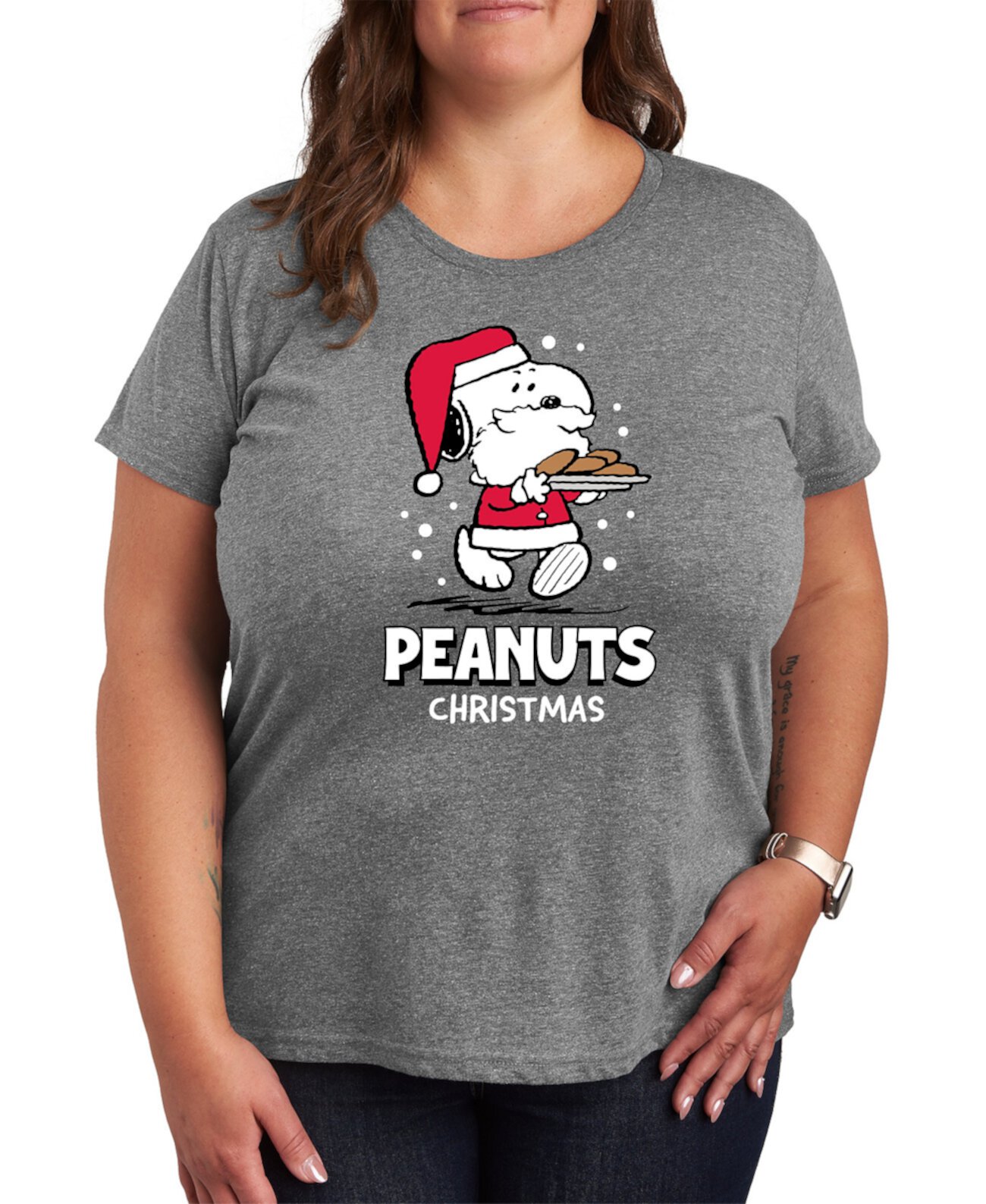 Женская Футболка Hybrid Apparel Plus Size Peanuts Christmas Hybrid Apparel