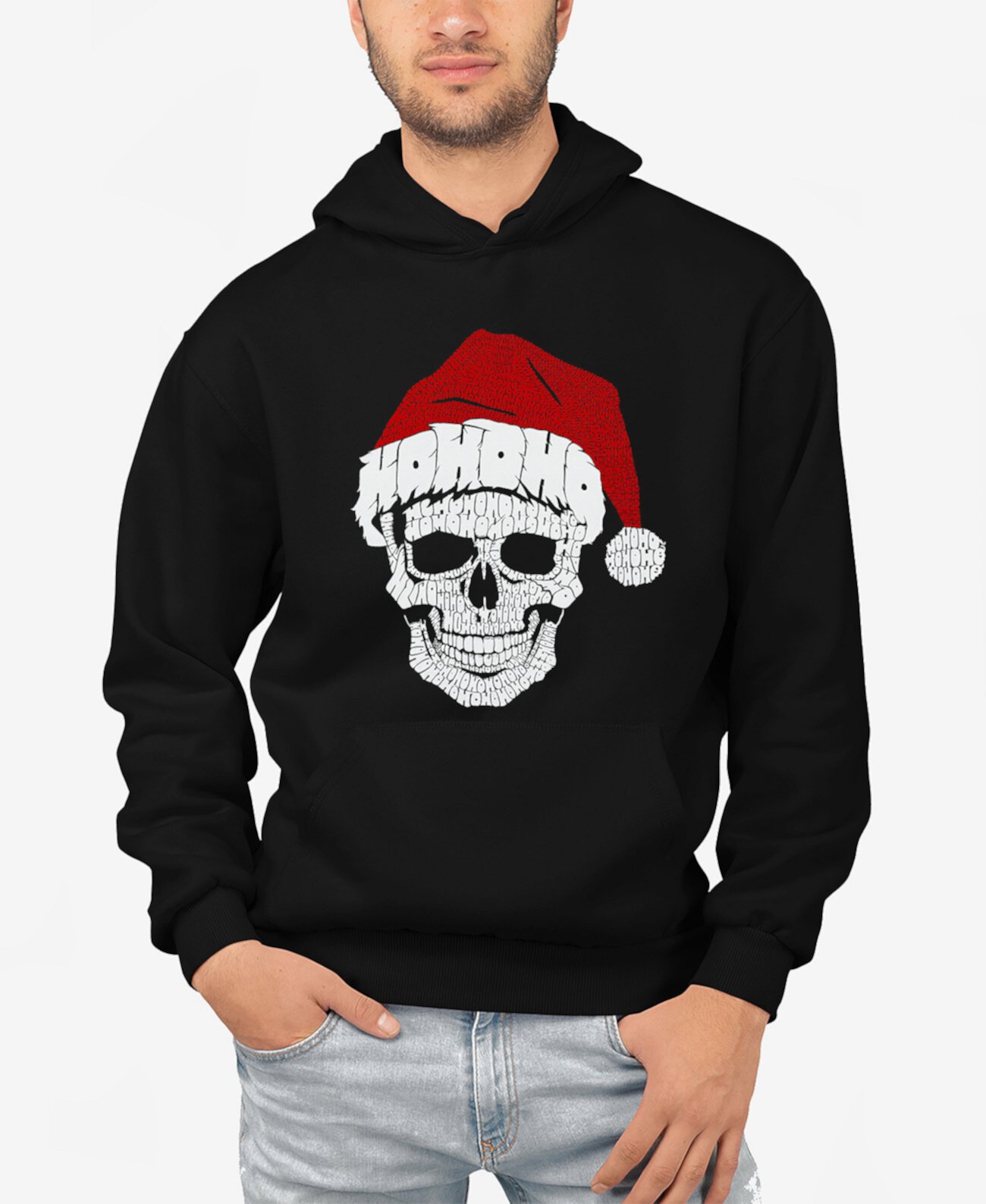 Мужская Толстовка LA Pop Art Santa Skull Word Art LA Pop Art